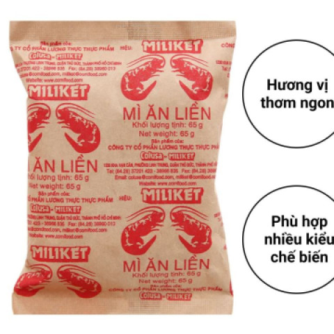 Mì tôm đặc biệt Miliket 65g 100 gói