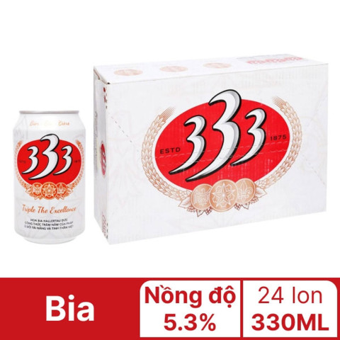 Bia 333 thùng 24 lon 330ml