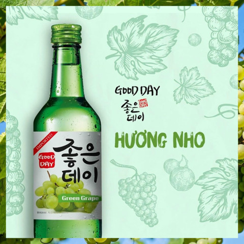 Rượu Soju Vị Nho Good Day Green Grape Flavor 360ml