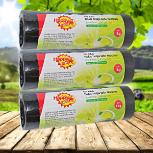 Túi rác Happy Price màu đen 80x100 cuộn 1kg