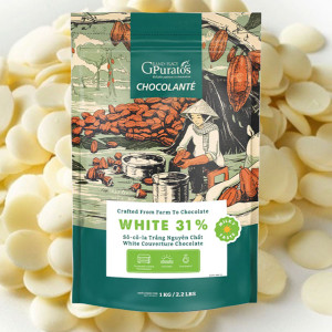 Sôcôla dạng nút trắng 31% Puratos White Chocolate 1kg