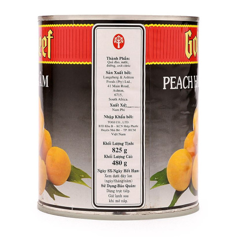 Đào ngâm GoldReef 825g