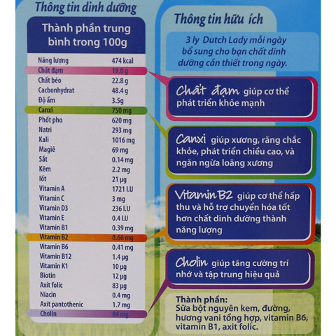 Sữa bột nguyên kem CGHL Dutch Lady 400g