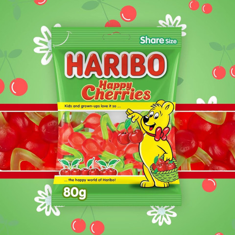 Kẹo dẻo anh đào Haribo Happy Cherries 80g