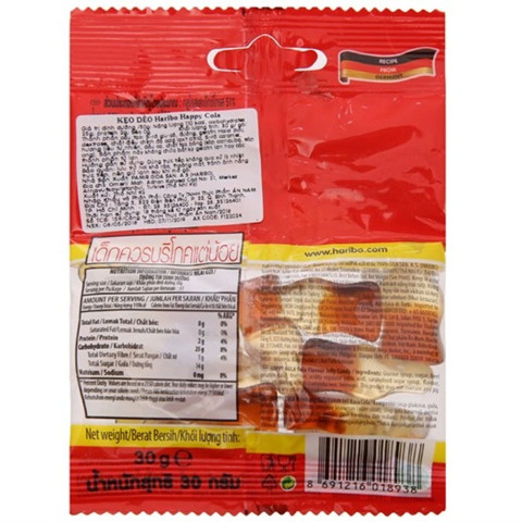 Kẹo dẻo hình chai Haribo Happy Cola 30g