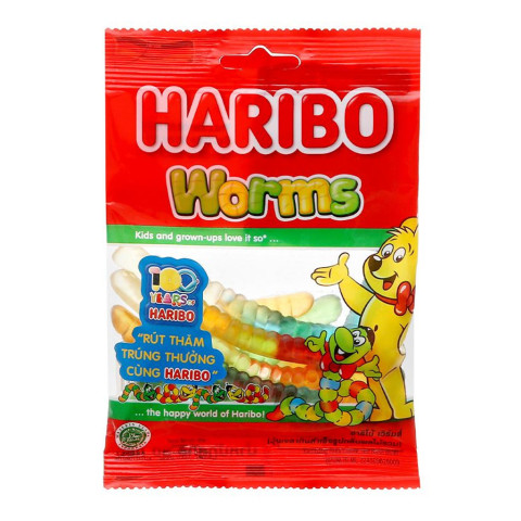 Kẹo dẻo hình sâu Haribo Worms 80g
