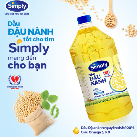 Dầu đậu nành nguyên chất Simply 2L