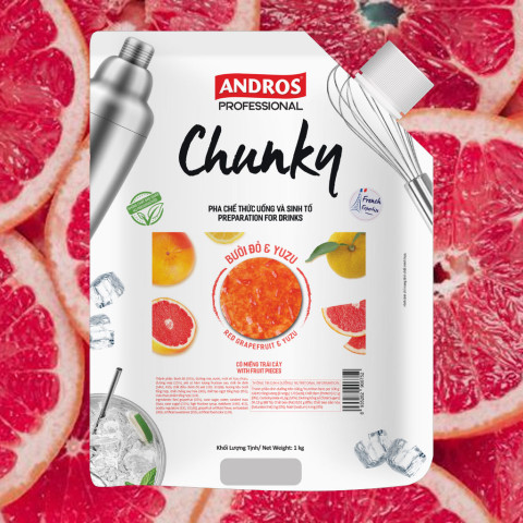 Mứt Bưởi Đỏ & Yuzu Andros Chunky 1kg