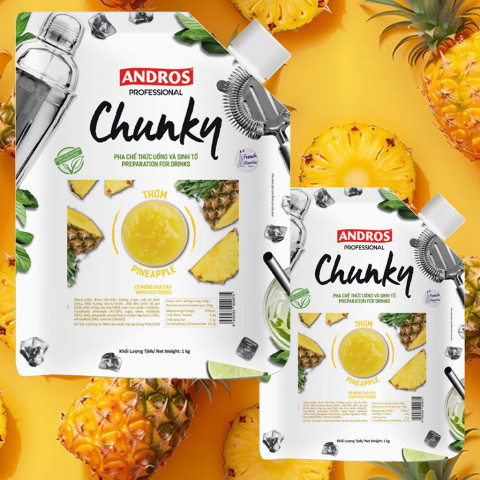 Mứt thơm Andros Chunky Pineapple 1kg