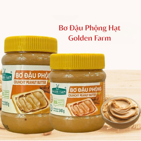 Bơ Đậu Phộng Hạt Golden Farm 510g