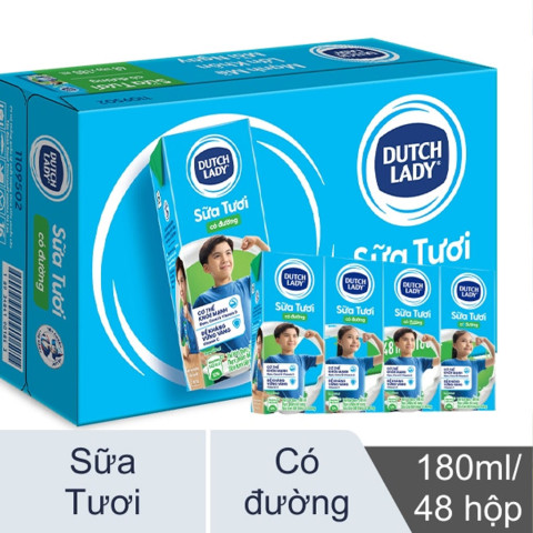 Sữa tươi tiệt trùng có đường CGHL Dutch Lady 180ml