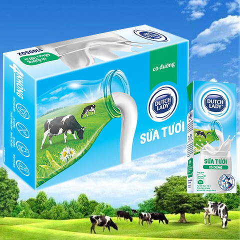 Sữa tươi tiệt trùng có đường CGHL Dutch Lady 180ml