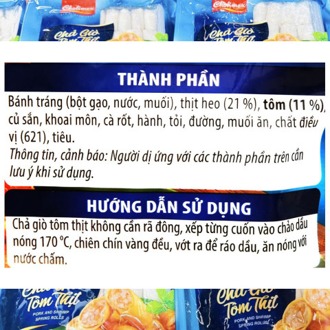 Chả giò tôm thịt Cholimex gói 1.8kg