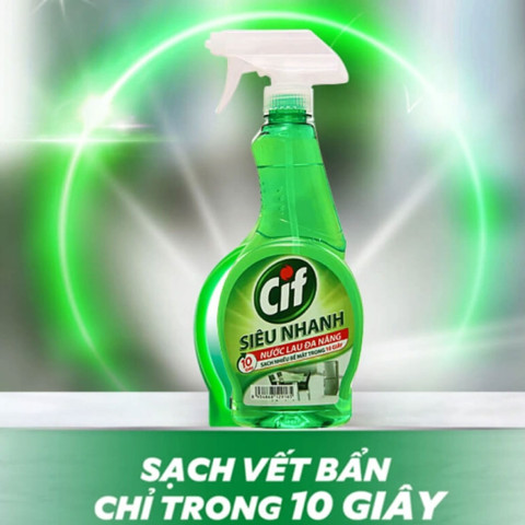 Nước lau đa năng Cif hương chanh chai xanh lá 520ml
