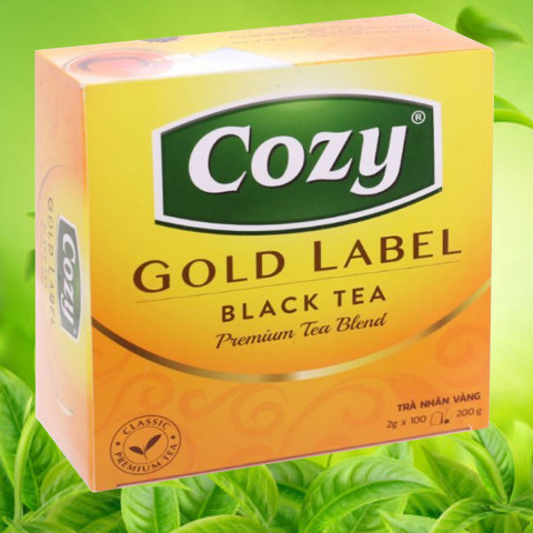 Trà đen Cozy Nhãn Vàng 200g (100 túi x 2g)