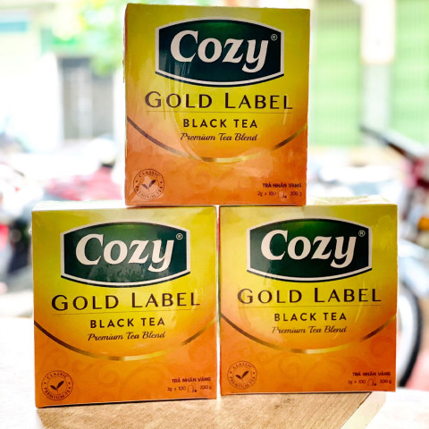 Trà đen Cozy Nhãn Vàng 200g (100 túi x 2g)