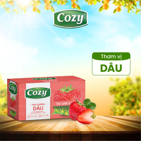 Trà hương dâu Cozy Strawberry Flavored Tea hộp 50g