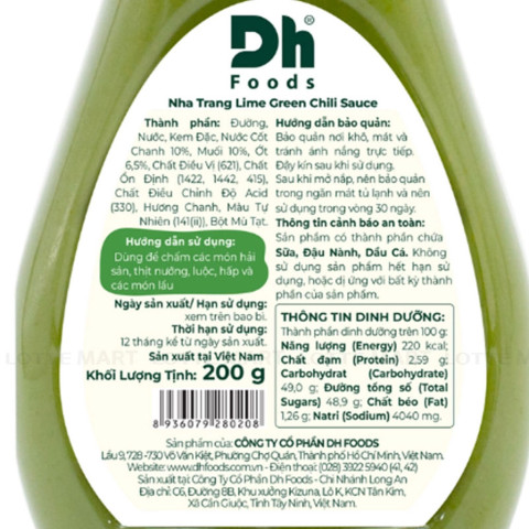 Muối ớt chanh Nha Trang xanh Dh Foods 200gr