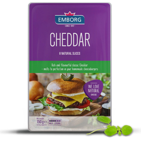 Phô mai lát Emborg Cheddar Slices 150g F122837