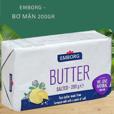 Bơ mặn Emborg Salted Butter 200g (80% chất béo) F122833