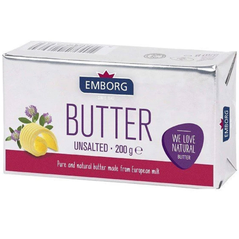 Bơ lạt Emborg Unsalted Butter 200g (82% chất béo) F122834