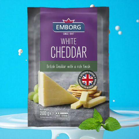 Phô mai trắng Emborg White Cheddar khối 200g F122846