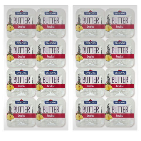 Bơ lạt Emborg Butter Unsalted vĩ 64g 8 viên 8g F122864