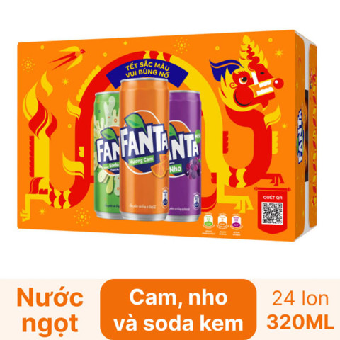 Nước ngọt Fanta 320ml thùng 24lon