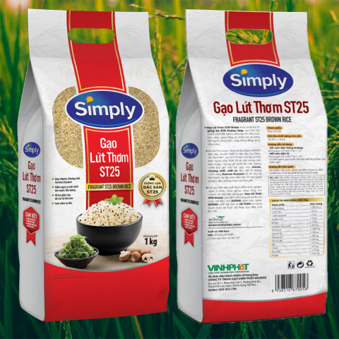 Gạo Lứt Thơm ST25 Simply 1kg