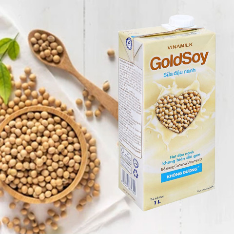 Sữa đậu nành không đường Vinamilk Goldsoy 1L