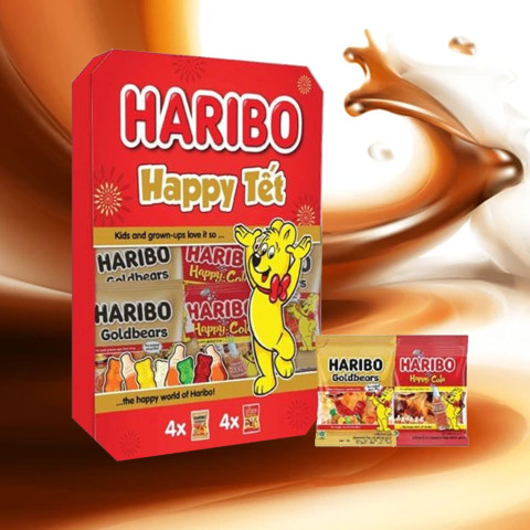 Kẹo Dẻo Haribo Happy Tết hộp giấy 96g F202778 