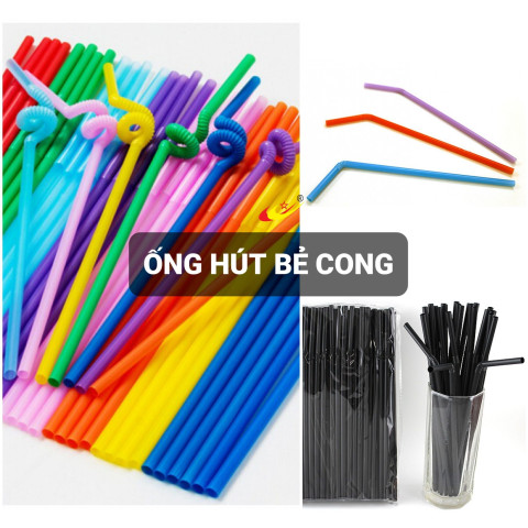Ống hút bẻ cong nhiều màu