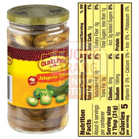 Ớt Cắt Lát Old ElPaso Jalapeno Slices 340g