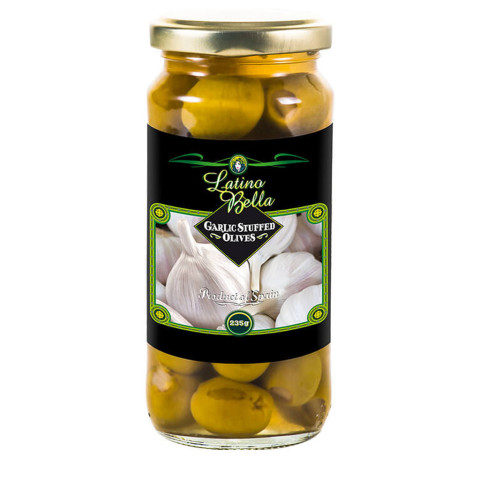 Trái ô liu nhân tỏi Latino Bella Garlic Stuffed Olives 235g F122119