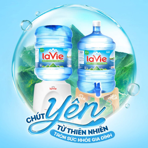 Nước khoáng LaVie bình 19 lít có vòi