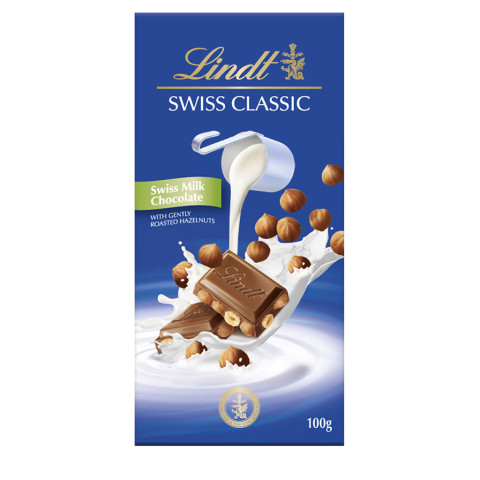 Sôcôla sữa nhân hạt phỉ Lindt Swiss Classic 100g F119103
