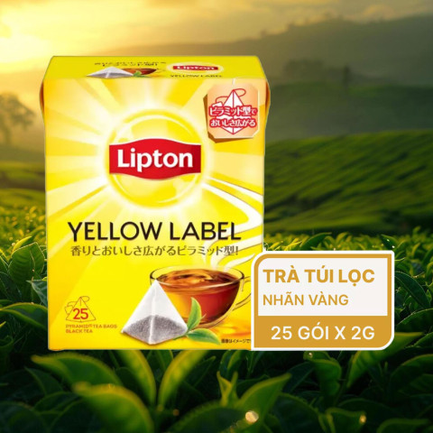 Trà túi lọc Lipton nhãn vàng 25 túi