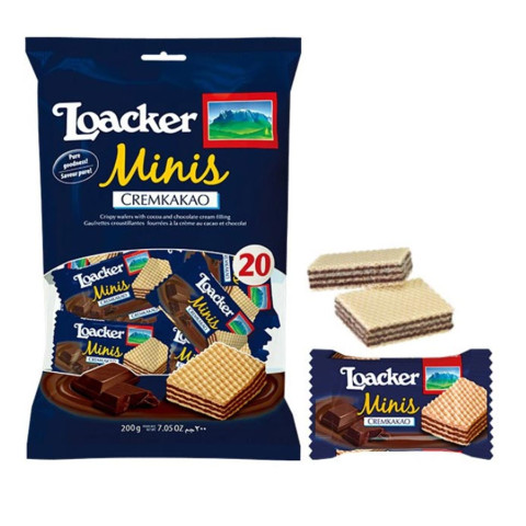 Bánh xốp nhân kem cacao Loacker Classic Minis Cremkakao 200g