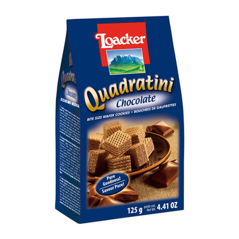 Bánh xốp Sôcôla Loacker Quadratini Chocolate 125g