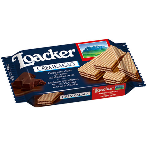 Bánh xốp nhân kem cacao Loacker Cremkakao 45g