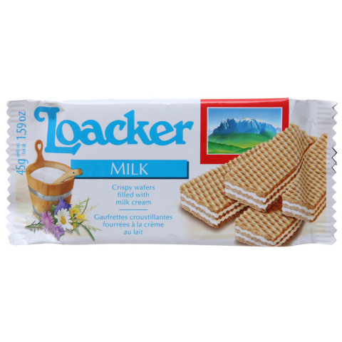 Bánh xốp sữa Loacker Classic Milk 45g
