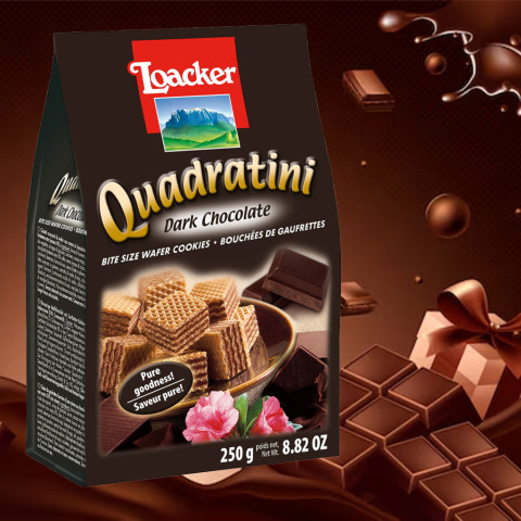 Bánh xốp sôcôla đắng Loacker Quadratini Dark Chocolate 250g