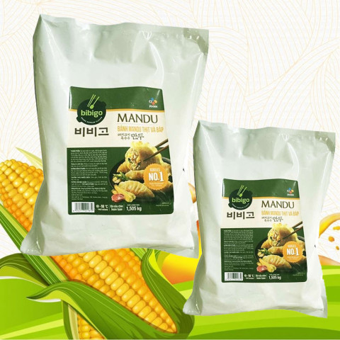 Bánh xếp Mandu CJ Bibigo nhân thịt và bắp 1505gr