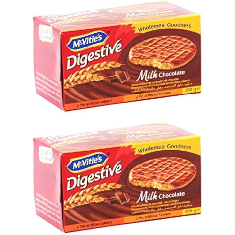 Bánh quy lúa mì nguyên cám sôcôla sữa McVitie's Digestive 200g