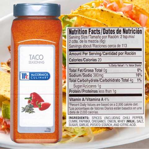 Gia vị tẩm ướp McCormick Taco Seasoning 730g F122324