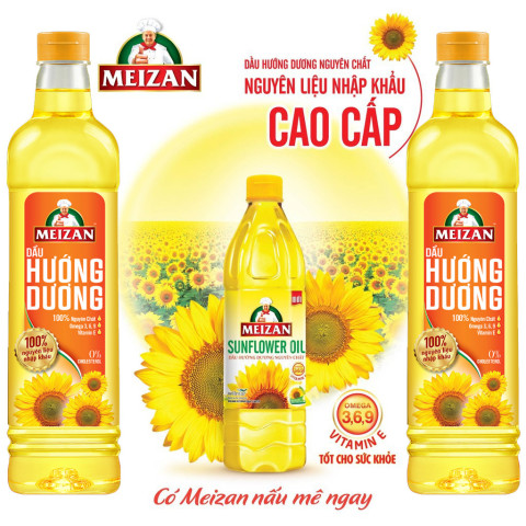 Dầu hướng dương Meizan Pure Sunflower Oil 1 lít