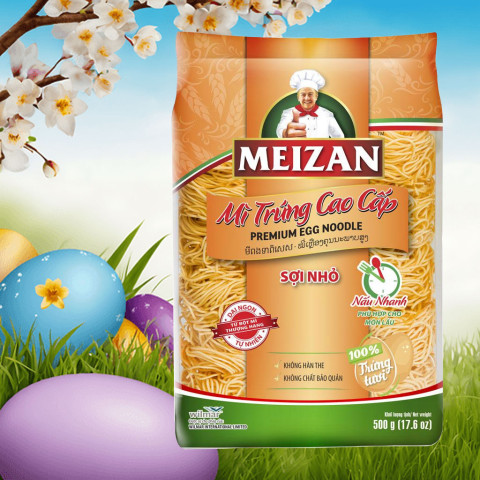 Mì trứng cao cấp sợi nhỏ Meizan 500g