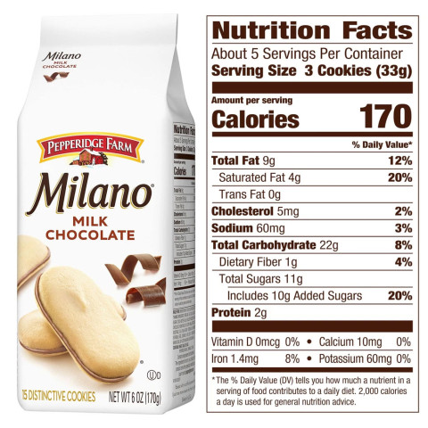 Bánh quy Milano vị sôcôla sữa Pepperidge Farm 170g