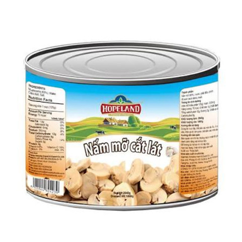 Nấm Mỡ Cắt Lát Hopeland 2.84KG