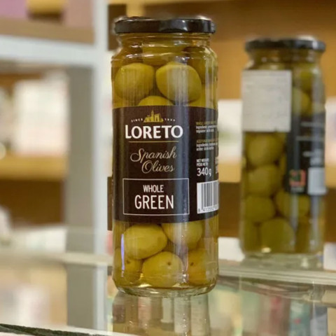 Quả ôliu xanh có nhân Loreto Whole Green Olives 440g
